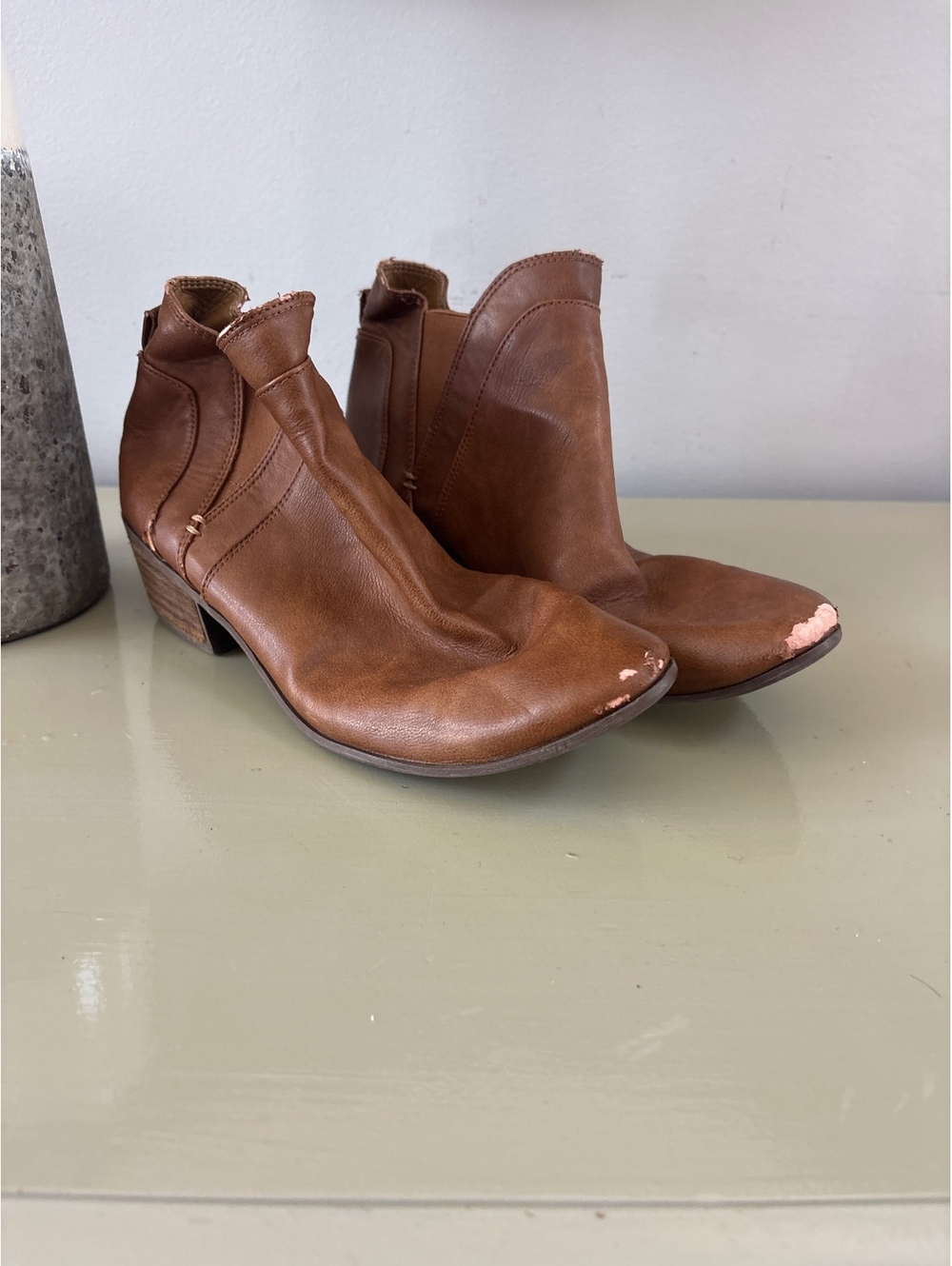Circus by Sam Edelman Brown Leather Ankle Boots Size 9 Ladies women's Shoes